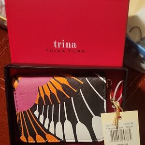 Trina Turk Multicolor Floral Graphic Wallet - Pink, Orange, Black, White